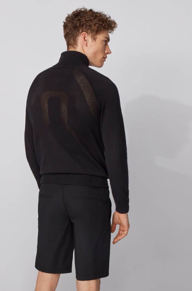 Hugo Boss Zip-through sweater Svarte | arhaCZMn