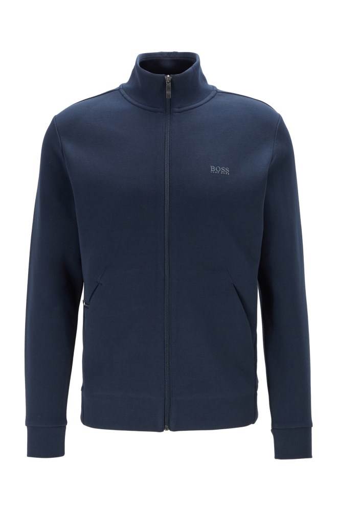 Hugo Boss Zip-through sweatshirt Mørke Blå | 8pOfmAar