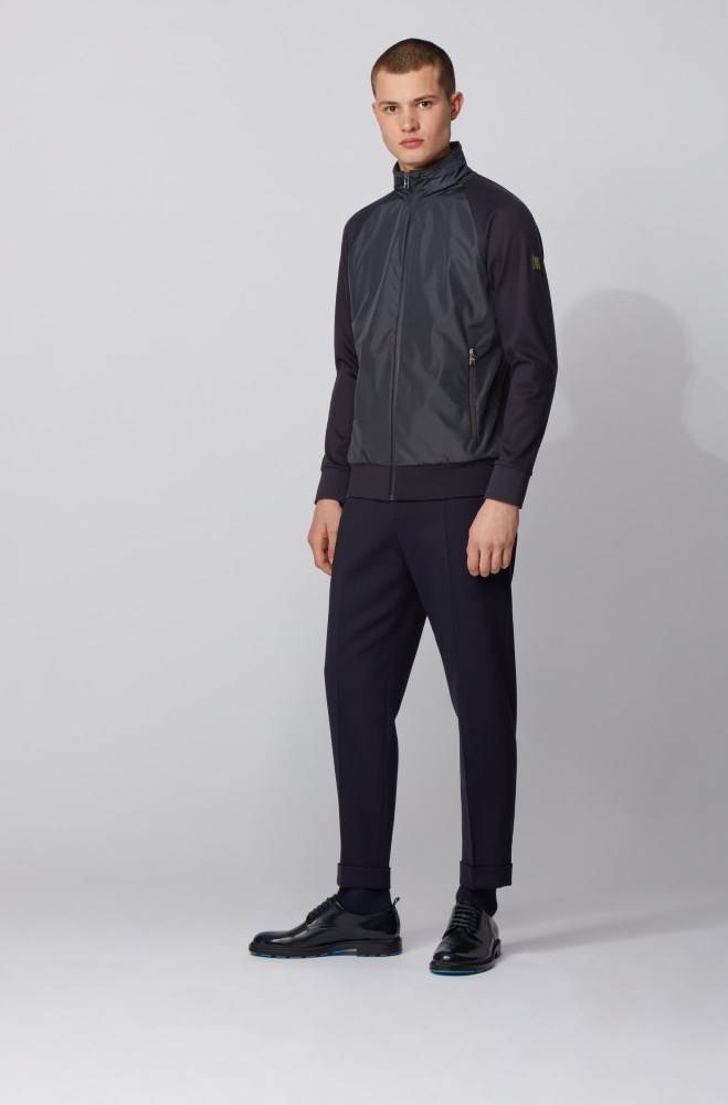 Hugo Boss Zip-through sweatshirt Mørke Blå | KdKQKWSl