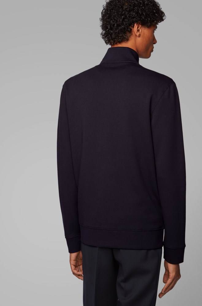 Hugo Boss Zip-through sweatshirt Mørke Blå | mKaIrpPF