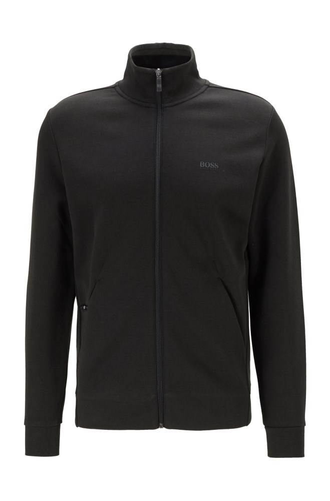 Hugo Boss Zip-through sweatshirt Svarte | Ik4oKUXH