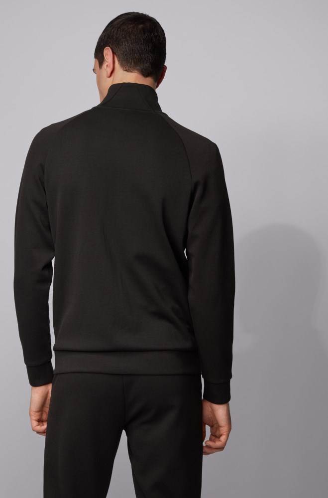 Hugo Boss Zip-through sweatshirt Svarte | eXOiAn8M