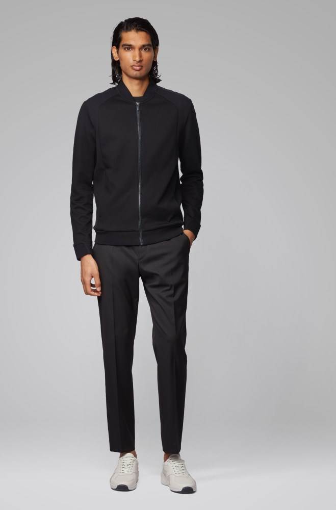 Hugo Boss Zip-through sweatshirt Svarte | mYzmIGPK