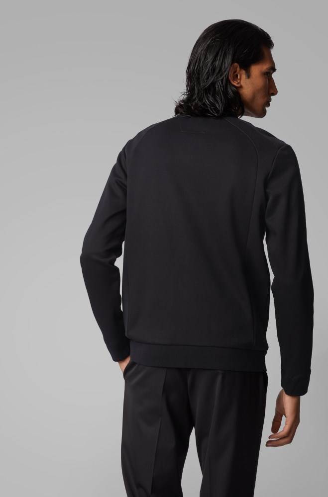 Hugo Boss Zip-through sweatshirt Svarte | mYzmIGPK