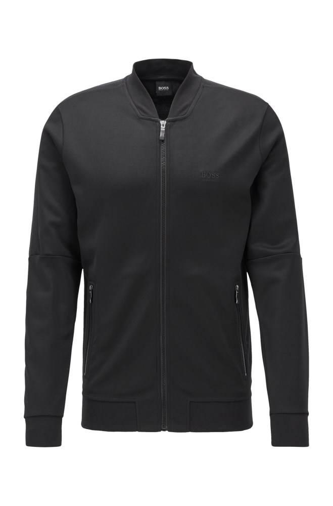 Hugo Boss Zip-through sweatshirt Svarte | wXEVEFnm