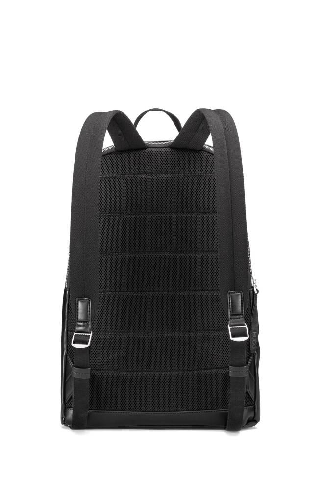 Hugo Boss Zipped backpack Svarte | 8y8BmUoc