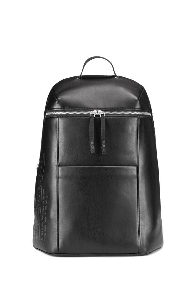 Hugo Boss Zipped backpack Svarte | 8y8BmUoc