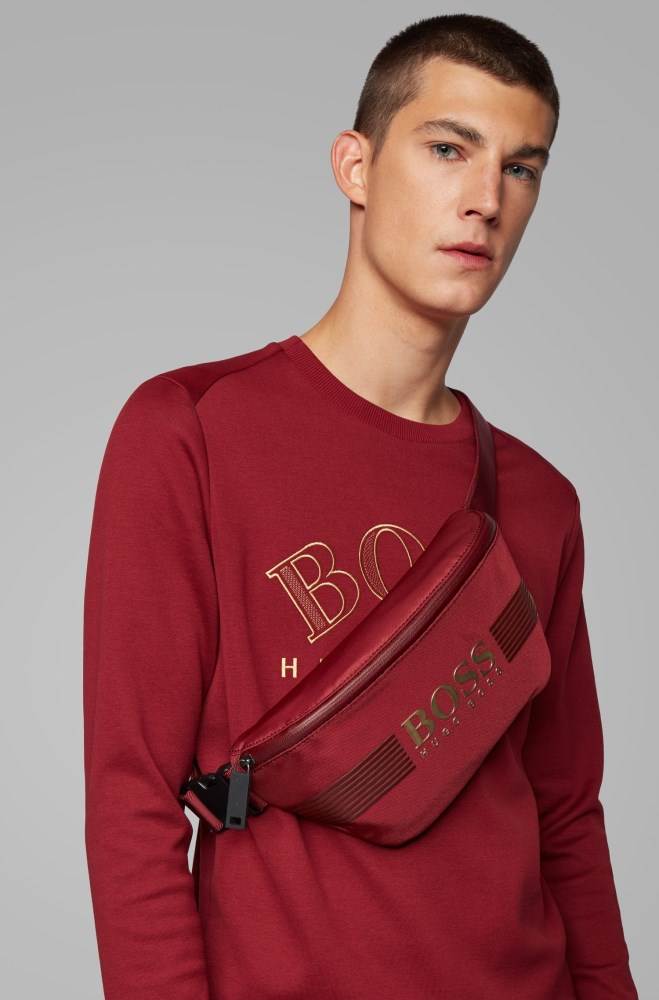 Hugo Boss Zipped belt bag Mørke Rød | TzyO3TGA